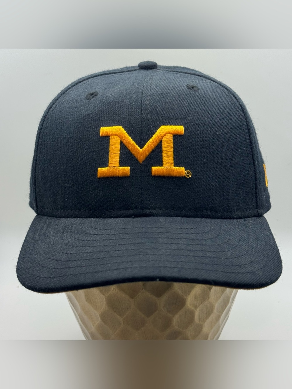 New Era Michigan Wolverines Fitted Hat Navy Blue Gold 59FIFTY 7 1/4 NCAA Cap